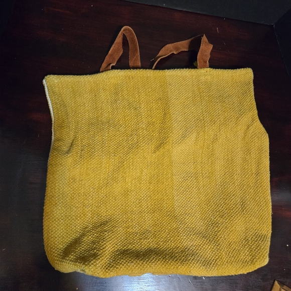 Bohme 18" Tote 100% Cotton Suede 12" Straps Travel Overnight Books - Picture 3 of 5